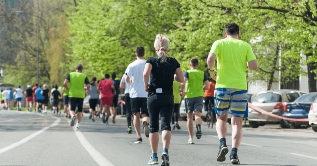 group of racers at a 5k