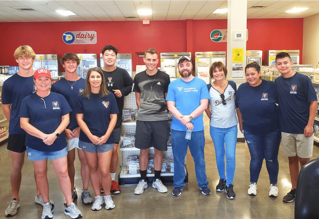 group of volunteers at a grocery store