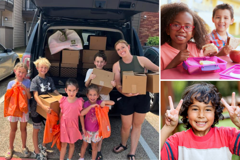 Kids eat free program. Kids receiving meals over the summer from CCA.